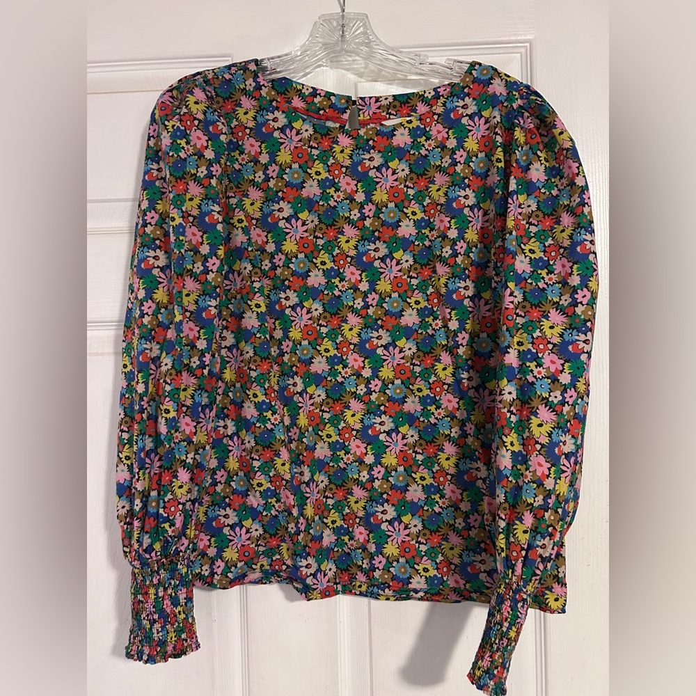 Boden floral puff sleeve shirt